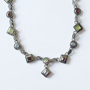 Silver-Tone Rhinestone Necklace